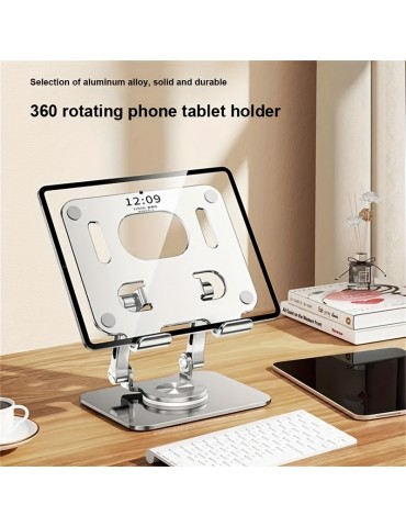 360 Tablet Desk Mobile Phone Holder Adjustable Aluminum Alloy Desktop Holder Foldable For IPhone For IPad For Laptop For Samsung