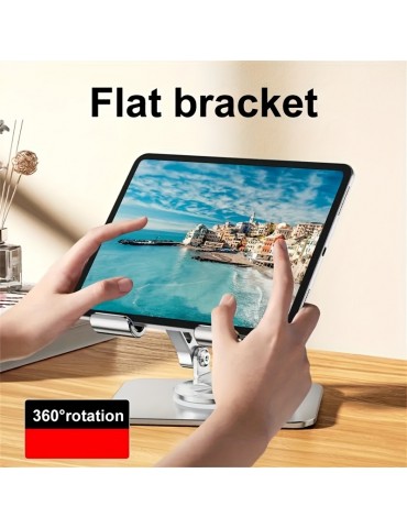 360 Tablet Desk Mobile Phone Holder Adjustable Aluminum Alloy Desktop Holder Foldable For IPhone For IPad For Laptop For Samsung