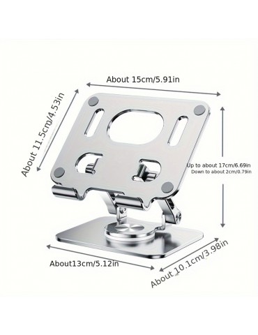 360 Tablet Desk Mobile Phone Holder Adjustable Aluminum Alloy Desktop Holder Foldable For IPhone For IPad For Laptop For Samsung