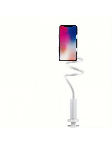 Mobile Phone Clamp Bracket Flexible Long Arm Gooseneck Lazy Person Bracket With Handle, Bedside Tabletop Overhead Live Streaming Mobile Phone Tablet Bracket