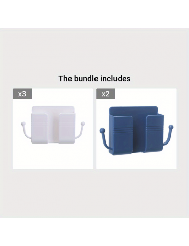 1pc Wall-Mounted Remote Control Holder: Keep Your Remote Controls & Mobile Phones Organized & Charged!