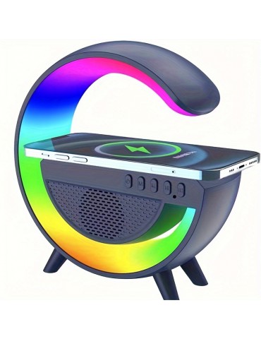 Smart Colorful RGB Lamp, Night Light With Wireless Charging For Mobile Phone, Creative Speakers, 3-in-1 Bedside Bedroom Night Light, Mobile Phone Watch Wireless Charger Music Speaker, Desktop Decoration Atmosphere Lamp Creative Gift