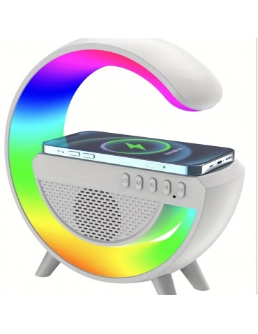 Smart Colorful RGB Lamp, Night Light With Wireless Charging For Mobile Phone, Creative Speakers, 3-in-1 Bedside Bedroom Night Light, Mobile Phone Watch Wireless Charger Music Speaker, Desktop Decoration Atmosphere Lamp Creative Gift