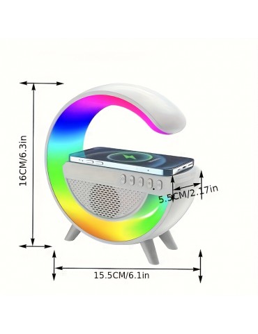 Smart Colorful RGB Lamp, Night Light With Wireless Charging For Mobile Phone, Creative Speakers, 3-in-1 Bedside Bedroom Night Light, Mobile Phone Watch Wireless Charger Music Speaker, Desktop Decoration Atmosphere Lamp Creative Gift
