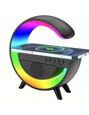 Smart Colorful RGB Lamp, Night Light With Wireless Charging For Mobile Phone, Creative Speakers, 3-in-1 Bedside Bedroom Night Light, Mobile Phone Watch Wireless Charger Music Speaker, Desktop Decoration Atmosphere Lamp Creative Gift