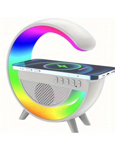 Smart Colorful RGB Lamp, Night Light With Wireless Charging For Mobile Phone, Creative Speakers, 3-in-1 Bedside Bedroom Night Light, Mobile Phone Watch Wireless Charger Music Speaker, Desktop Decoration Atmosphere Lamp Creative Gift
