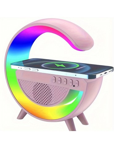 Smart Colorful RGB Lamp, Night Light With Wireless Charging For Mobile Phone, Creative Speakers, 3-in-1 Bedside Bedroom Night Light, Mobile Phone Watch Wireless Charger Music Speaker, Desktop Decoration Atmosphere Lamp Creative Gift