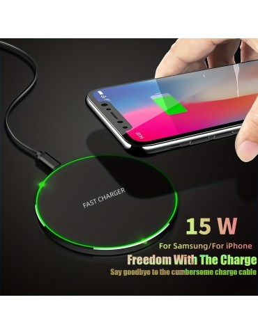 20W Max Fast Wireless Magnetic Charging Pad Compatible With IPhone 15/14/13/12/11, Compatible With Samsung Galaxy S23 S22 Note 20/30 Ultra Android Phone