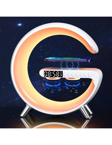 Wireless Smart Desk Light With Phone Charging, Speakers, And RGB Rhythm Light Strip - Upgrade Your Workspace And Bedroom Decor