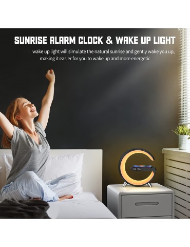 Wireless Smart Desk Light With Phone Charging, Speakers, And RGB Rhythm Light Strip - Upgrade Your Workspace And Bedroom Decor