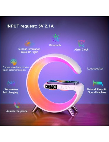 Wireless Smart Desk Light With Phone Charging, Speakers, And RGB Rhythm Light Strip - Upgrade Your Workspace And Bedroom Decor