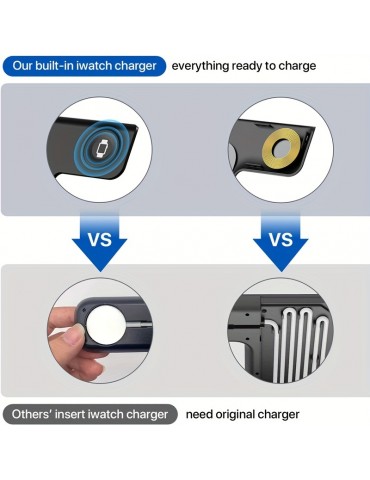 3 In 1 Wireless Charger Stand Pad For IPhone 14 13 12 11 X iWatch 8 7 Airpods Foldable 15W Phone Fast Charging Dock Station