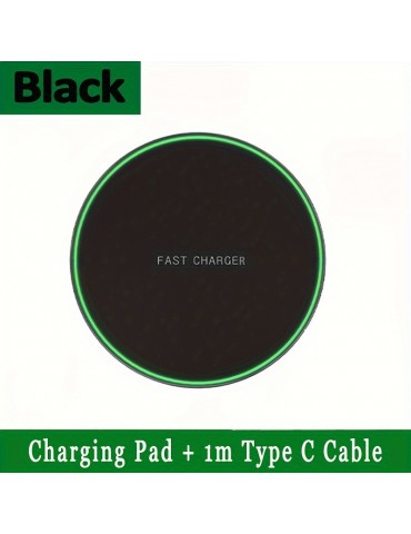 15W Fast Wireless Charging Pad For IPhone 15 14 13 12 11 Pro Max Samsung Galaxy S22 S21 S20 S10 S9 Xiaomi Wireless Charging Station