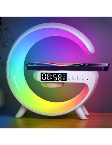Mini Multifunction Wireless Charger Pad Stand Speaker TF RGB Night Light Fast Charging Station For IPhone14 13 12 For Samsung For Xiaomi