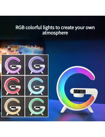 Mini Multifunction Wireless Charger Pad Stand Speaker TF RGB Night Light Fast Charging Station For IPhone14 13 12 For Samsung For Xiaomi