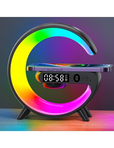 Mini Multifunction Wireless Charger Pad Stand Speaker TF RGB Night Light Fast Charging Station For IPhone14 13 12 For Samsung For Xiaomi