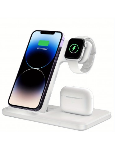 3 In 1 Foldable Wireless Charger, Fast Wireless Charging Station For IPhone 14/13/12/11/Pro/Max/Mini/8/Plus/X/XR/XS/X/SE, For IWatch Ultra/8/7/6/5/4/3/2/1/SE, For AirPods 3/2/1/Pro/Pro2
