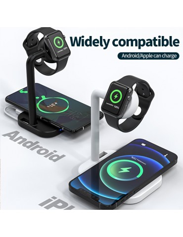 1pc 2 In 1 Wireless Charger Compatible With IPhone Apple Watch And AirPods Qi Charger Wireless Charging Station For IPhone 12/11, IWatch 6/SE/5/4/3/2/1 And More