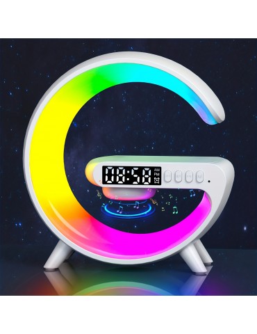 Mini Multifunction Wireless Charger Pad Stand Speakers TF RGB Night Light Fast Charging Station For IPhone14 13 12 For Samsung For Xiaomi
