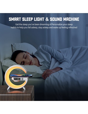 Mini Multifunction Wireless Charger Pad Stand Speakers TF RGB Night Light Fast Charging Station For IPhone14 13 12 For Samsung For Xiaomi