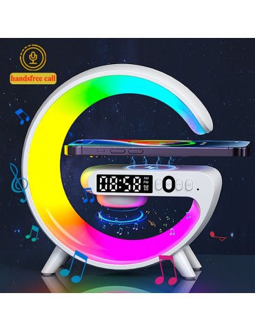 Mini Multifunction Wireless Charger Pad Stand Speakers TF RGB Night Light Fast Charging Station For IPhone14 13 12 For Samsung For Xiaomi
