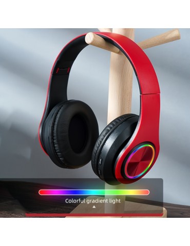 Light Emitting Wireless Headphones,Colorful LED Lights Comfort Over Ear Foldable Headset With Built-in Microphone,FM,SD Card Slot,Wired For School/Tablet Computer/PC/TV/Cellphones/Travel Gift For Birthday/Easter