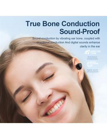 New Long Battery Life Wireless Earphones Clip Ear HD Non-In-Ear For iPhone Android Universal Digital Display Earphones Stereo Sound Best Gift Unisex