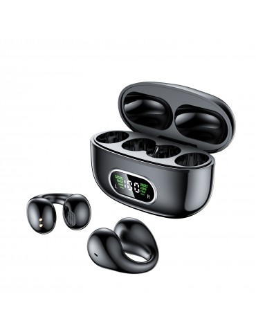 New Long Battery Life Wireless Earphones Clip Ear HD Non-In-Ear For iPhone Android Universal Digital Display Earphones Stereo Sound Best Gift Unisex
