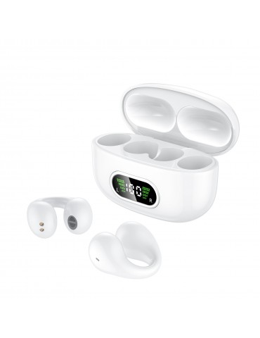 New Long Battery Life Wireless Earphones Clip Ear HD Non-In-Ear For iPhone Android Universal Digital Display Earphones Stereo Sound Best Gift Unisex