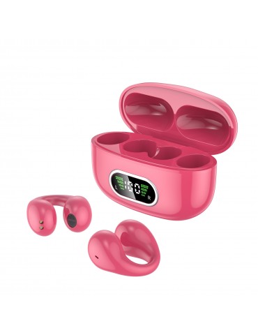 New Long Battery Life Wireless Earphones Clip Ear HD Non-In-Ear For iPhone Android Universal Digital Display Earphones Stereo Sound Best Gift Unisex