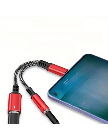 Suitable For  IPhone 15 Por Max Type-C To 3.5mm Adapter 2-in-1 PD Charging Digital DAC Call U-shield Adapter