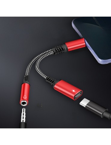 Suitable For  IPhone 15 Por Max Type-C To 3.5mm Adapter 2-in-1 PD Charging Digital DAC Call U-shield Adapter