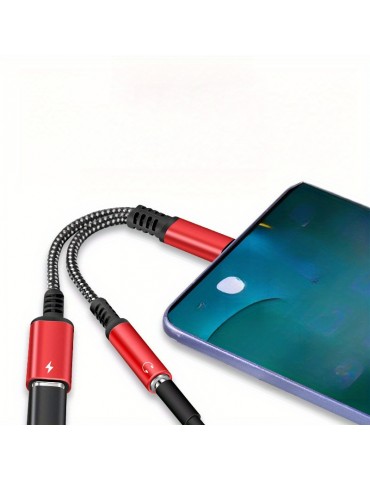 Suitable For  IPhone 15 Por Max Type-C To 3.5mm Adapter 2-in-1 PD Charging Digital DAC Call U-shield Adapter