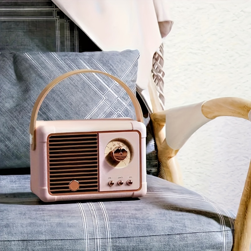 retro wireless speaker vintage decor small wireless speaker cute old fashion style for kitchen desk bedroom office party outdoor for android devices details 0