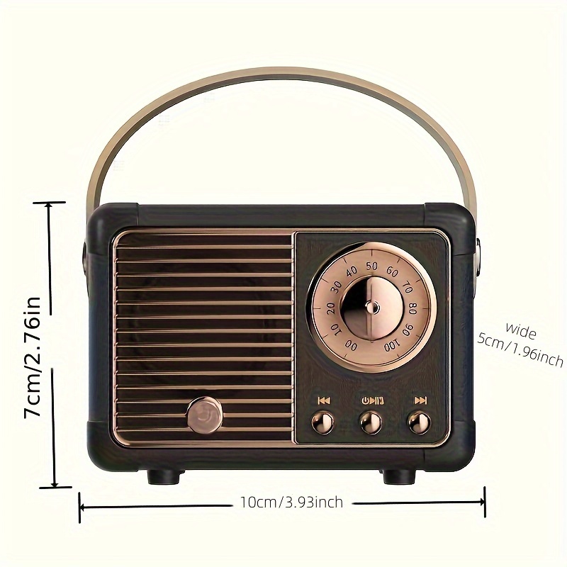 retro wireless speaker vintage decor small wireless speaker cute old fashion style for kitchen desk bedroom office party outdoor for android devices details 2