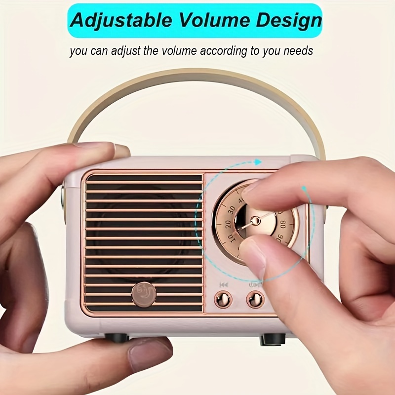 retro wireless speaker vintage decor small wireless speaker cute old fashion style for kitchen desk bedroom office party outdoor for android devices details 7