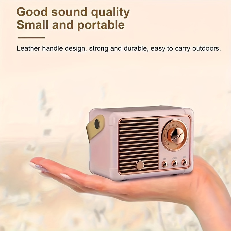 retro wireless speaker vintage decor small wireless speaker cute old fashion style for kitchen desk bedroom office party outdoor for android devices details 8