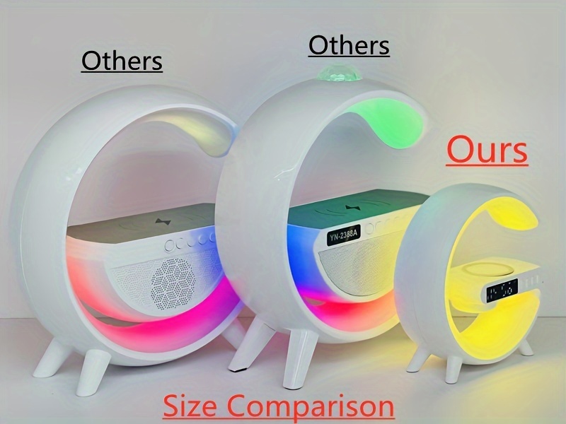multifunction wireless charger pad stand speaker tf rgb night light 15w fast charging station for iphone samsung xiaomi details 2