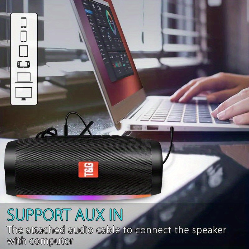 tg 157 wireless speaker colorful led lights subwoofer mobile phone audio card usb flash disk details 3
