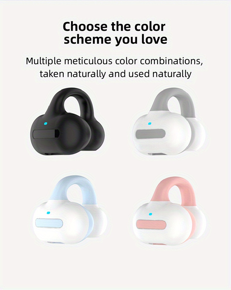 single ear air conduction headphone fasion open clip on wireless earphone comfortable to wear long battery life wireless earphone details 8