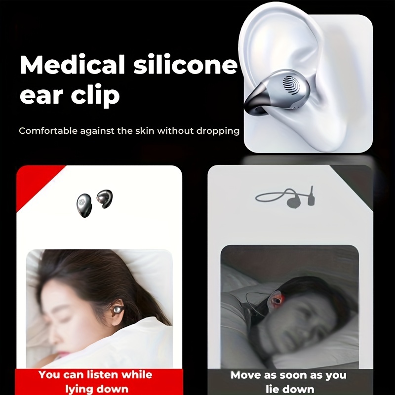 bone conduction bt earphones ear clip wireless headphones with mic calling touch control waterproof sports headsets birthday gifts christmas gifts details 4