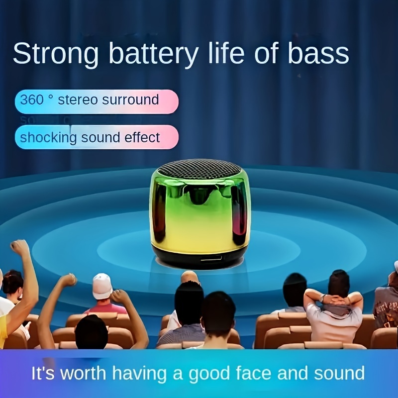 New Gradient Metal Mini Portable Small Speaker Thumb Small Lound Speakers Outdoor Wireless Sports Music Player With Lanyard Festival Gift Choice details 2
