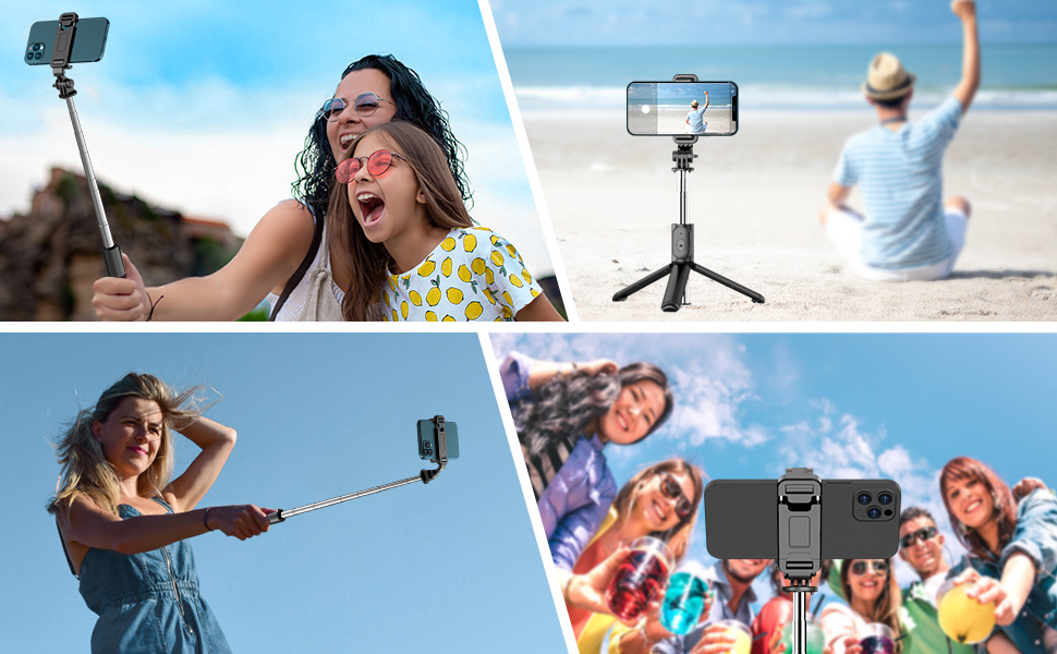 selfie stick extendable selfie stick tripod with wireless remote and tripod stand portable lightweight compatible with iphone 14 13 12 pro xs max xr x 8plus 7 samsung smartphone and more details 0