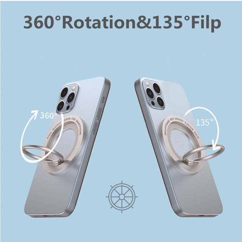 360 magnetic phone holder stand magnet finger ring socket for magsafe wireless charging for iphone14 13 12 pro cellphone bracket details 4