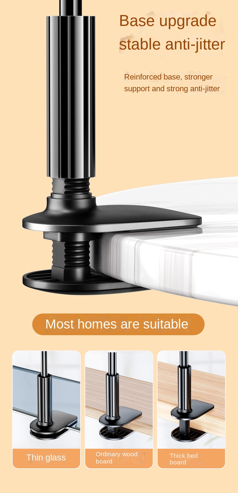 universal phone holder bed desk clip lazy flexible gooseneck clamp long arms mount for iphone 8 7 6 bed desk mobile phone holder details 7
