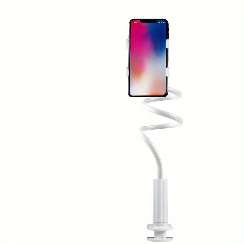 mobile phone clamp bracket flexible long arm gooseneck lazy person bracket with handle bedside tabletop overhead live streaming mobile phone tablet bracket details 2