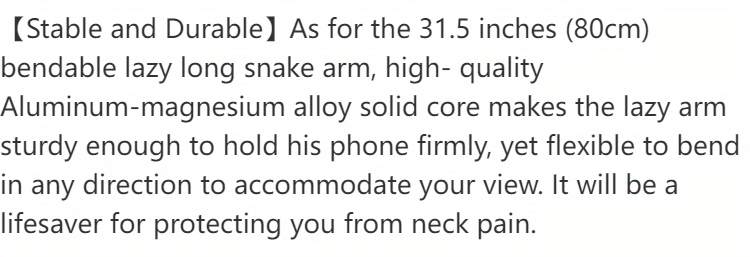 mobile phone clamp bracket flexible long arm gooseneck lazy person bracket with handle bedside tabletop overhead live streaming mobile phone tablet bracket details 10