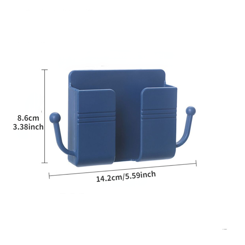 1pc wall mounted remote control holder keep your remote controls mobile phones organized charged details 2