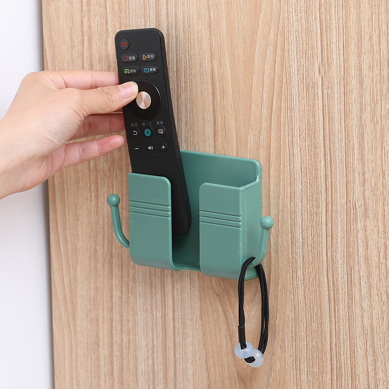 1pc wall mounted remote control holder keep your remote controls mobile phones organized charged details 3