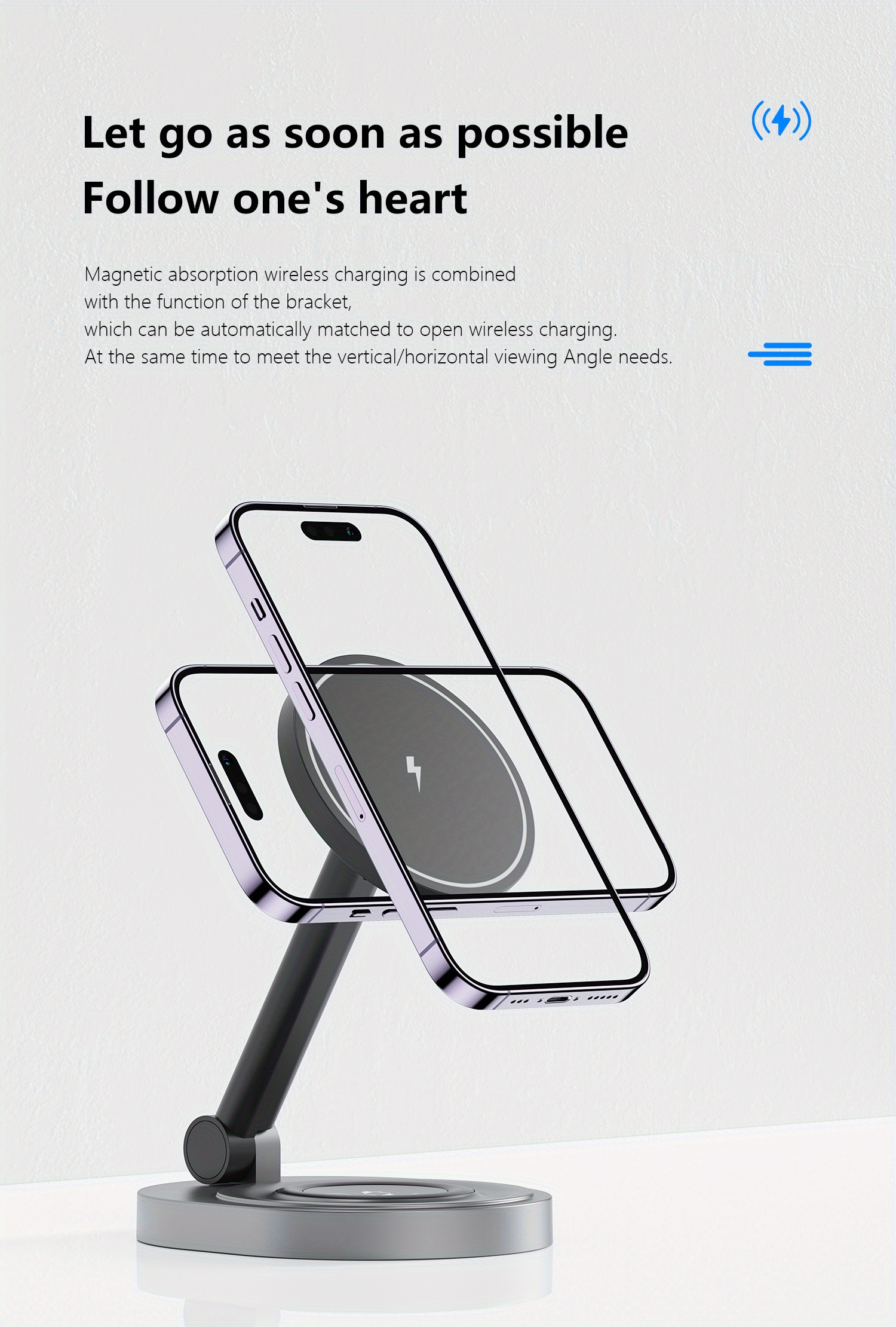 foldable wireless charger 2in1 fast magnetic station 15w compatible with mag safe charging station for multiple devices wireless charger stand charger charging dock for iphone 14 13 12 series iwatch airpods details 5